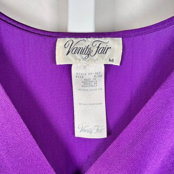 Vintage Vanity Fair Size Medium Purple Satin Gown Sleepwear Intimate - Picture 4 of 5